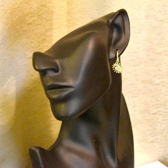 Gold Sun Hoops - Picture 3 of 4